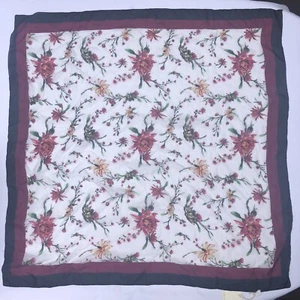 CHAN LUU pink floral purple 100% Silk 38.5” Square Cottage Flower garden - Picture 1 of 9