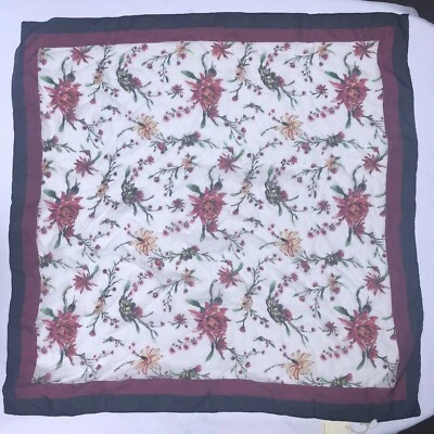 CHAN LUU pink floral purple 100% Silk 38.5” Square Cottage Flower garden￼ - Image 1 of 4