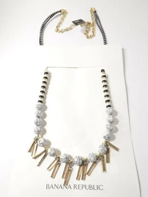 Colar feminino Banana Republic com franjas de bola de mármore novo com etiquetas 68 - Imagem 1 de 4