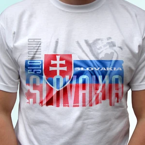 Slowakei Flagge Design weißes T-Shirt Oberteil modernes T-Shirt - Herren Damen Kinder Baby Größen - Bild 1 von 5