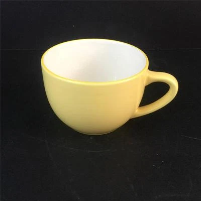Taza/taza amarilla de vidrio Pagnossin Martinica de colección 4" borde amarillo Italia  Foto 1 de 2