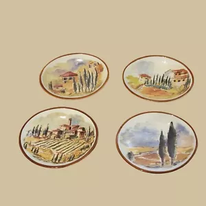 SET 4 Williams Sonoma Tuscan Landscape Bread Olive Oil Dipping Bowl Portugal T55 - Picture 1 of 6