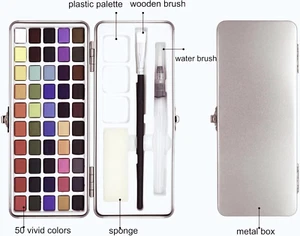 Watercolor Paint Set 50 Vivid Colors for Paingting, Travel Watercolor Kits wi... - Picture 1 of 12