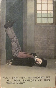 Postal de cómic SORRY FOR POOR SAILORS Falling Down Drunk Bamforth Serie 1598 Reino Unido - Imagen 1 de 2