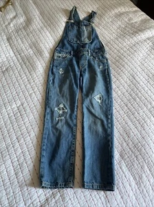 GAP Overalls Girls Distressed Denim Blue Jeans Size 5 Regular. - Picture 1 of 7