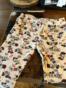Disney Mickey & Minnie Mouse Pajama Bottoms Sz L Christmas - Picture 1 of 7