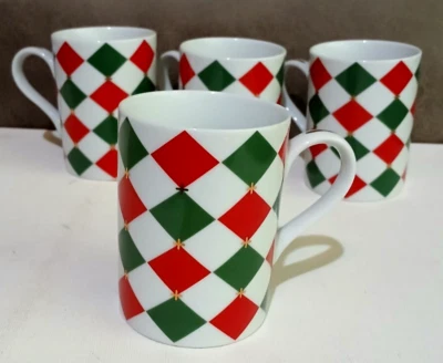 Juego de 4 tazas de café Williams Sonoma Harlequin Hecho en Japón Foto 1 de 4