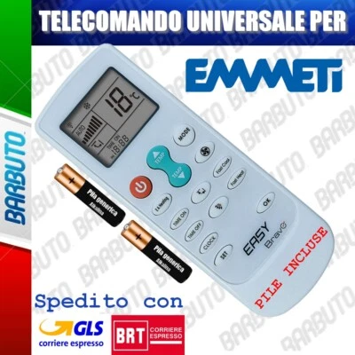 AFTERMARKET TELECOMANDO UNIVERSALE PER CLIMATIZZATORE CONDIZIONATORE EMMETI