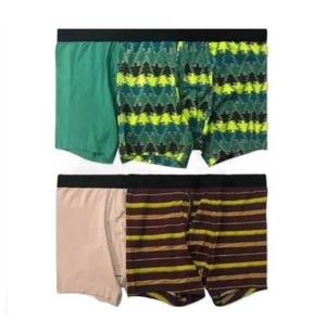 Original Men's Small Cotton Blend Boxer Briefs 4 Count Trees Solids & Stripes - Picture 1 of 5
