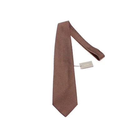 Tom Ford новый с Ярлыками галстук в коричневый/черный/белый узор 100% шелк сделано в Италии - Изображение 1 из 4