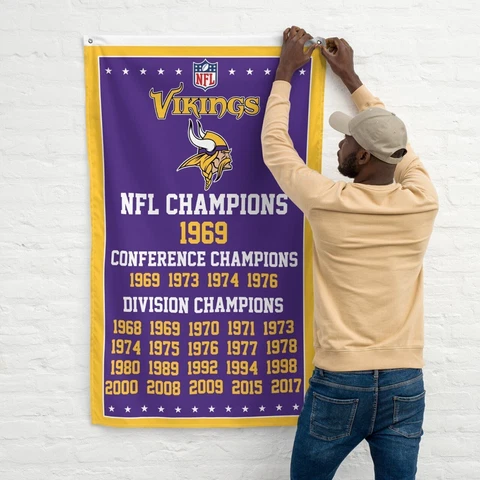 Premium Flag Minnesota Vikings 3x5 ft Banner NFL Conference Division Champions Cover