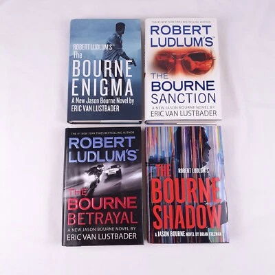 4 Robert Ludlums Jason Bourne Series HC Books Sanction Enigma Shadow Betrayal - Image 1 of 4