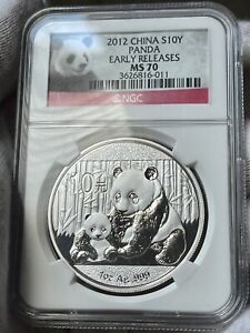 2012 China Panda 1 oz Silver Coin NGC MS70 Early Releases