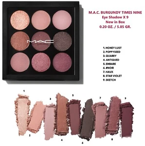 MAC BURGUNDY TIMES NINE Eye Shadow X 9 Palette 0.20 OZ. NIB 5.85 GR. - Picture 1 of 1