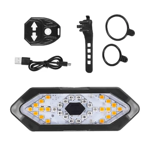 Bike Tail Light Turn Signals Remote Control Cycling Tail Light USB Rechargeable - Picture 1 of 16