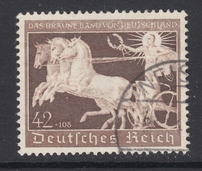 Germany B173 used. 1940 42 + 108pf brown Chariot, 7th Brown Ribbon at Munich, VF - Image 1 of 2