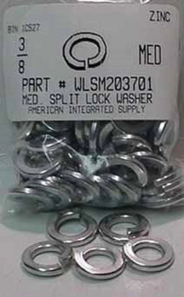AMERICANINTEGRATEDSUPPLY.COM 3/8 Split Lock Washers Steel Zinc Plated (100)