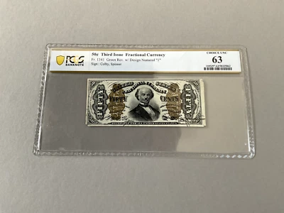 U.S. 50 Cents - Third Issue Fractional Currency FR-1341 1863  PCGS 63 -See Below - Image 1 of 4