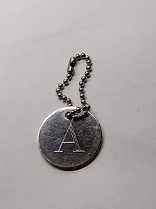 Monogram Letter A Silvertone Keychain Charm - Picture 1 of 5