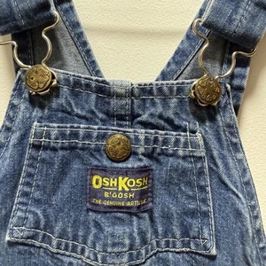 Vintage OshKosh B’Gosh Overalls Size 5 Kids Youth Denim Made in USA - Picture 1 of 7