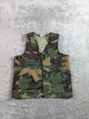 Vintage Liberty Hunting Vest Youth L 14-16 Camouflage Woodland Full Zip USA Made - Image 1 of 4