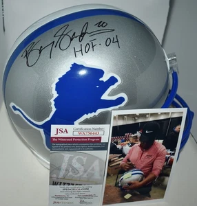 BARRY SANDERS HANDSIGNIERTER VSR4 FULL SIZE REPLICA HELM DETROIT LIONS HOF 04 JSA - Bild 1 von 8
