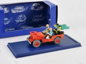 IN Auto Tintin 1/43 La Jeep Rosso Della Copertura Di Al Paesi Oro Nera - Foto 1 di 16