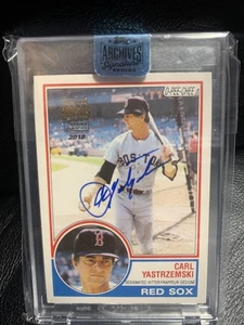 2018 Topps Archives 1983 Carl Yastrzemski firmado automáticamente Red Sox O-pee-chee 1/1 - Imagen 1 de 3