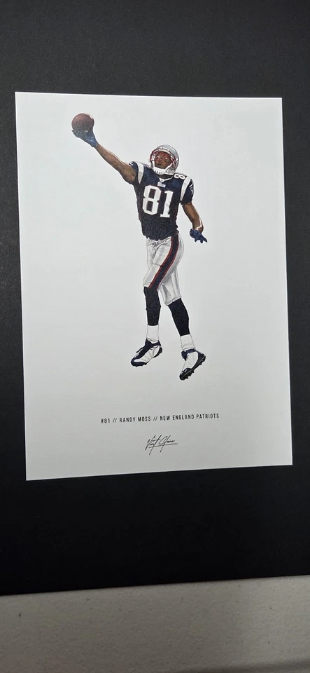 Randy Moss New England Patriots - Estampado de fútbol americano 5x7 Foto 1 de 1