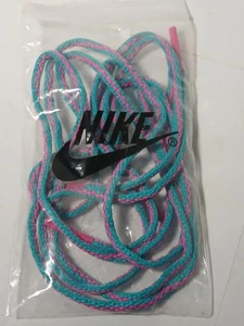 Nike Lacci di ricambio per scarpe rotondi blu acqua e rosa 37" autentici - Foto 1 di 2