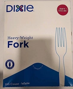 Dixie Forchette Pesanti per Posate in Plastica Bianco 100/Scatola - Foto 1 di 1