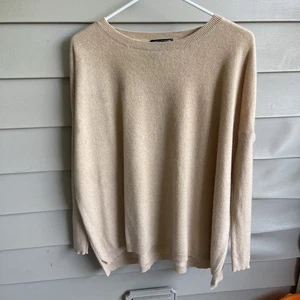 Lord & Tayler 100% Cashmere Sweater Relaxed Fit Women’s S Tan Fall Office Luxury - Picture 1 of 7