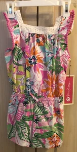 Girl’s Lilly Pulitzer For Target PINK Floral Shorts Romper Outfit Size 5T NEW! - Picture 1 of 23
