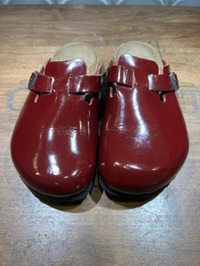 Birkenstock Maroon Leather Clog Sz 36  - Picture 1 of 6