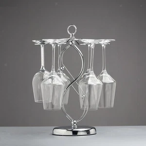 Wine Glass Holder with 6 Hooks Classic Hanger Display stand Desktop Bar - Picture 1 of 3