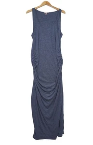 Victorias Secret Dress Womens XL Blue Ruched Tank Maxi Form Fit Stretch Sexy - Picture 1 of 12