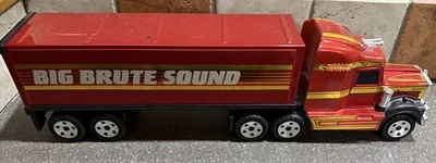 Винтажный полугрузовик и прицеп 1989 Buddy L Big Brute Sound красный Kenworth - Изображение 1 из 4