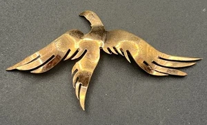 KUPFER VINTAGE VOGEL gestempelt HANDARBEIT ANSTECKNADEL BROSCHE selten limitierte Auflage - Bild 1 von 8