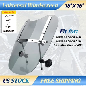 Universal Handlebar 18''X16'' Fit Wind Shield for Yamaha Seca 400/650/SecaII 600 - Picture 1 of 12