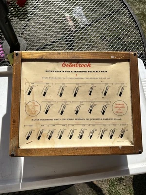Vitrina de madera vintage para pluma estilográfica Esterbrook 11 X 12 X 7" con plumillas Foto 1 de 4
