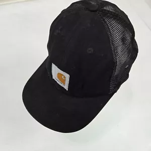 Carhartt Men Hat One Size Black Trucker Cap Logo Patch Mesh Adjustable - Picture 1 of 6