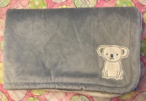 Carters Blue White Koala Baby Blanket Plush Fleece 30x40 - Picture 1 of 5