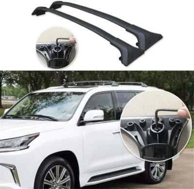 Barra transversal de riel de techo de aluminio 2 piezas para Lexus LX570 2016-2020 Foto 1 de 4