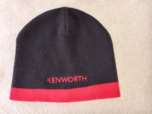 Kenworth Motors Trucks Black & Red Stripe Embroidered Logo Beanie Cap - Picture 1 of 8