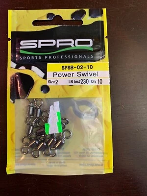 POWER SWIVEL  sz. 2 / 230lb test / 10-pack / sports professionals NEW! SPRO - Image 1 of 2