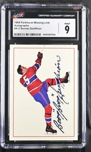 1994 Parkhurst Missing Link Autographs #A-3 Bernie Geoffrion – CGC 9 Mint - Picture 1 of 2
