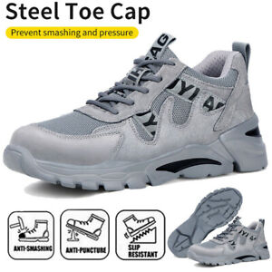 Baskets bottes de travail hommes gris chaussures de sécurité bout en acier chaussures indestructibles