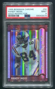 1999 BOWMAN CHROME RANDY MOSS GOLD REFRACTOR 17/25 PSA 9 MINT - Picture 1 of 2
