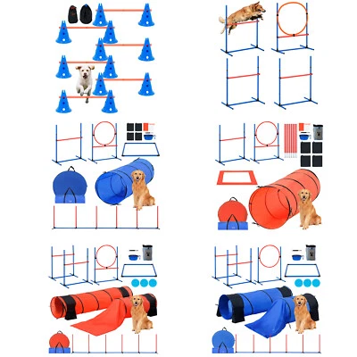 VEVOR Dog Agility Training Equipment w/ Hurdles Cone/Tunnel / Jump/Tunnels Ring - image 1 of 2