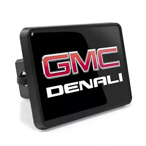 GMC Denali UV Resistant Graphic Black Metal Plate on ABS Plastic Tow Hitch Cover - Picture 1 of 4